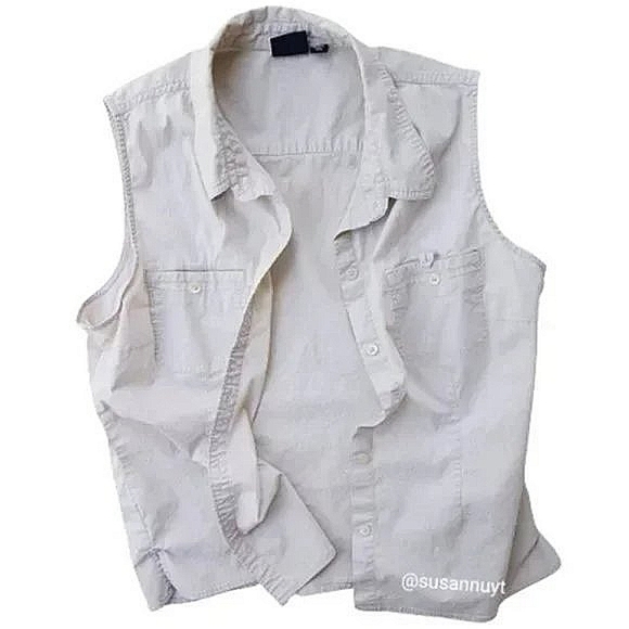 Sleeveless Khaki Shirt Vest ♥️ - Picture 6 of 6